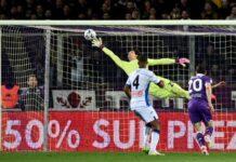 semifinale Coppa Fiorentina-Atalanta 1-0, la parata in volo di Carnesecchi